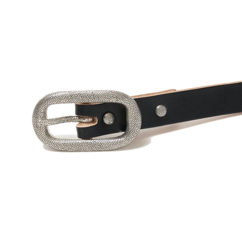 【残り一点】Ovlal Buckle Belt(BLACK×SILVER)