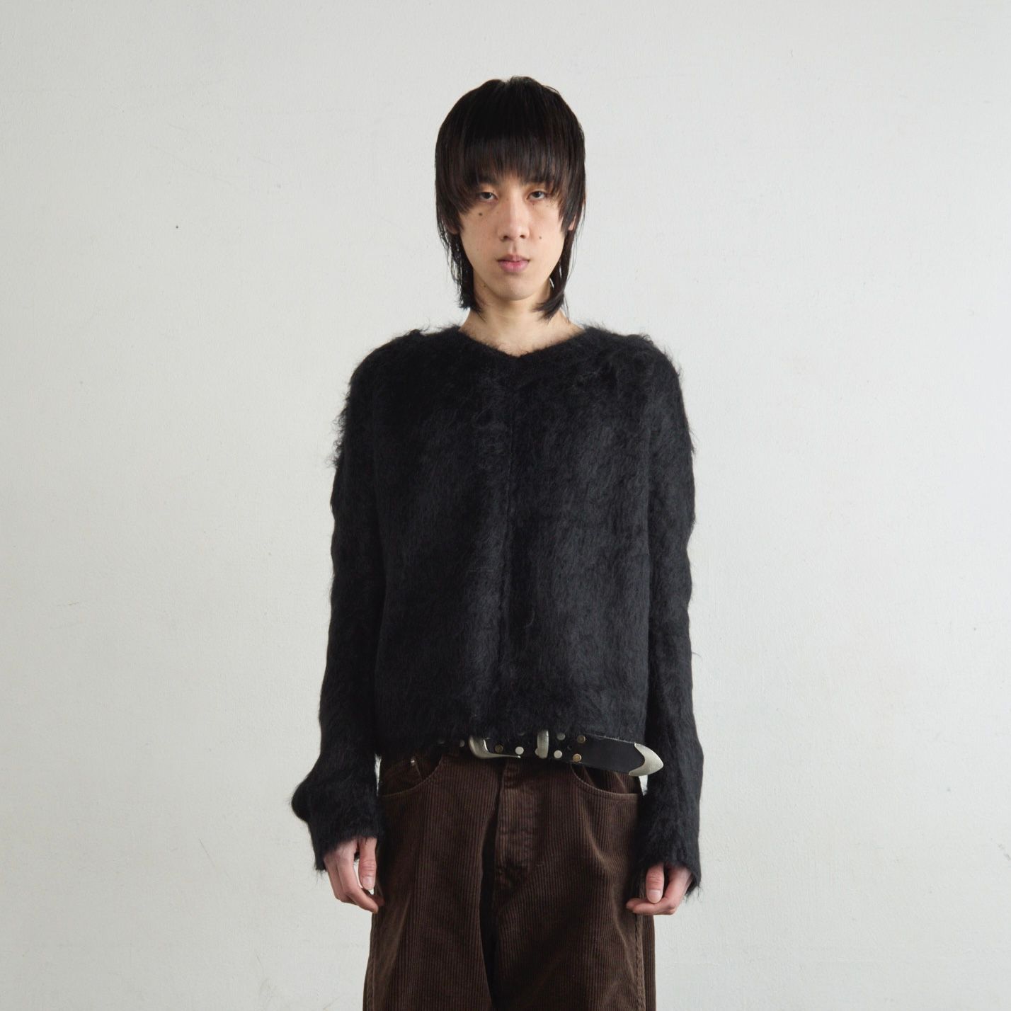【残り一点】Brushed Mohair V-Neck Sweater