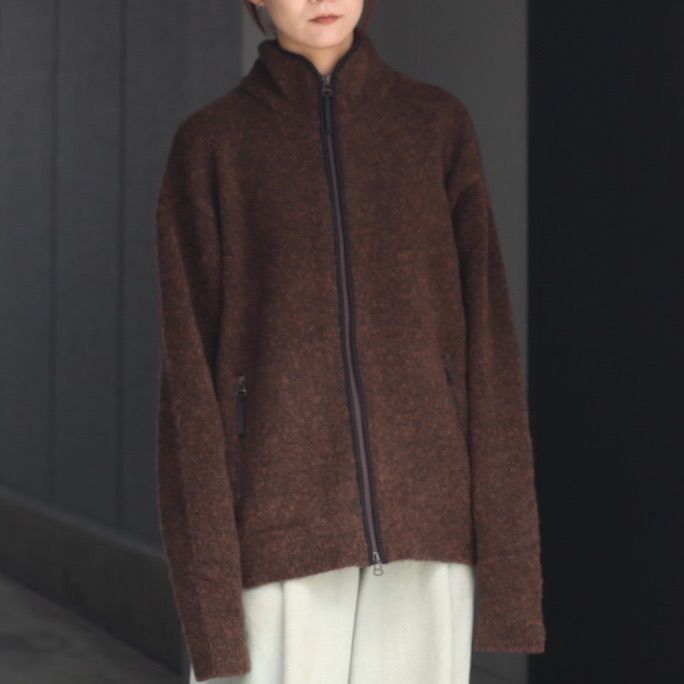 【残り一点】Boucle Knit Zip Jacket