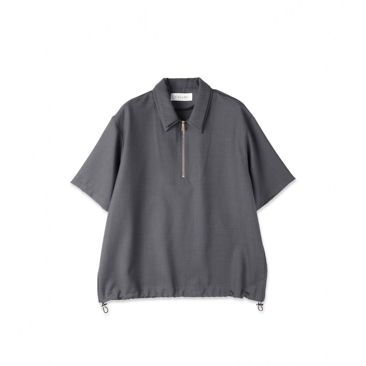 【残り一点】Dry Gabardine Layered Collar Half Zip Shirt