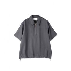 【残り一点】Dry Gabardine Layered Collar Half Zip Shirt