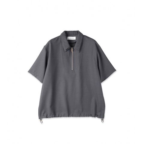 【残り一点】Dry Gabardine Layered Collar Half Zip Shirt