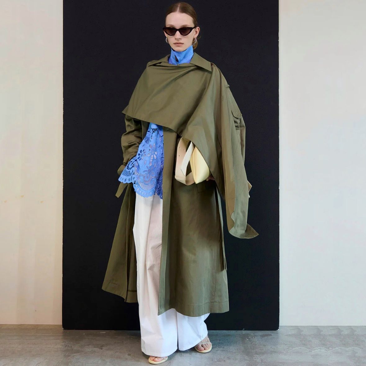 【残り一点】ドレープスカーフロングスカーフトレンチコート