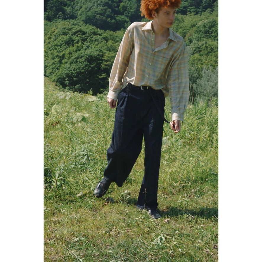 【残り一点】Printed Plaid Cotton Twill Shirt