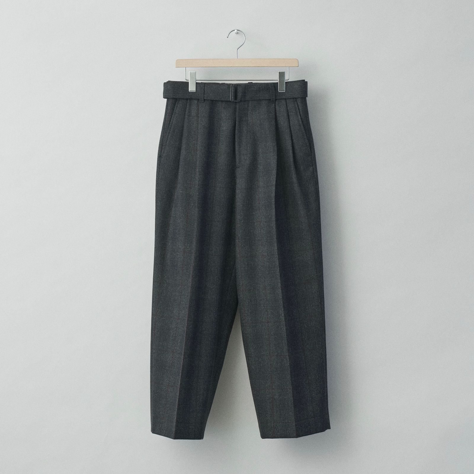 stein BELTED WIDE STRAIGHT TROUSERS-