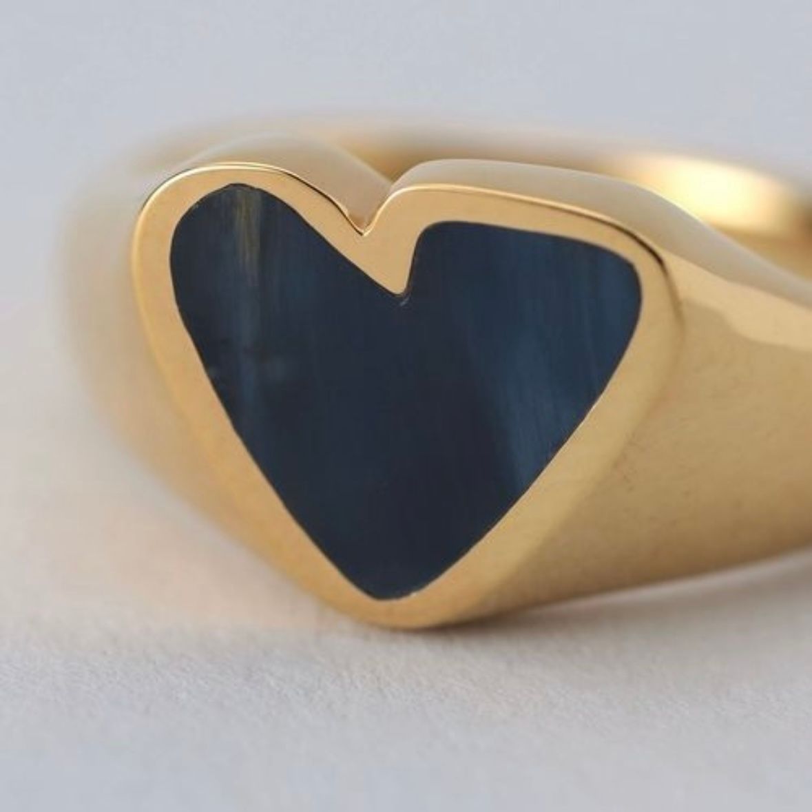 【お取り寄せ注文可能】Rough Heart Pietersite Stone Ring(BLACK×GOLD)