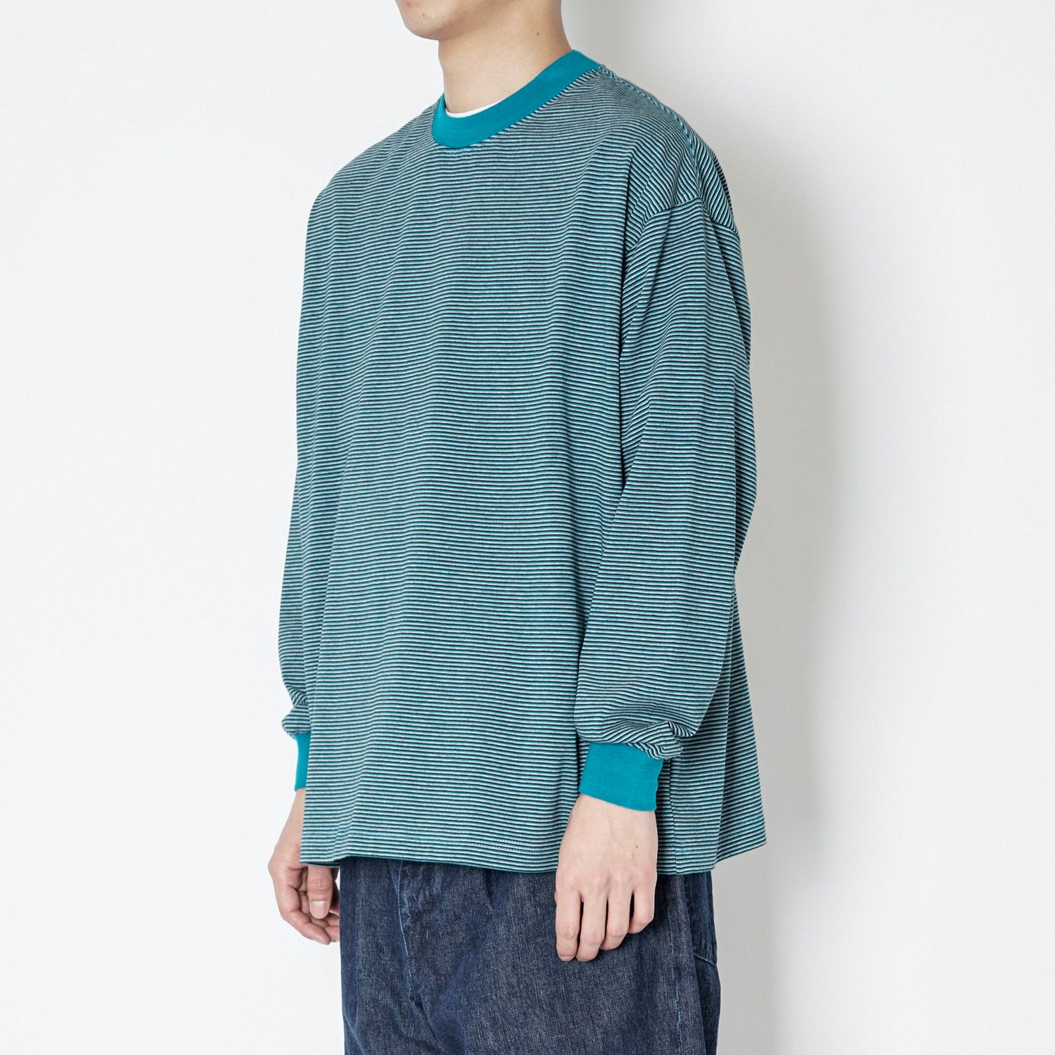【残り一点】Mercerization Border Wide L/S Tee