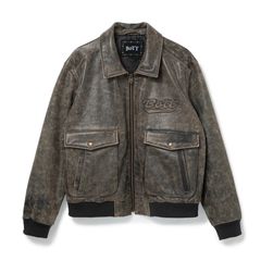 【残り一点】Script Logo Cracked Leather Jacket