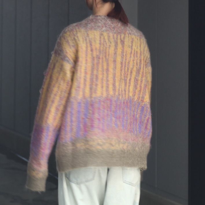 【残りわずか】Tree Jaquard Mohair Buttoned Cardigan