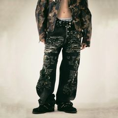 【残り一点】Vintage-Stitched Camo Denim Pants