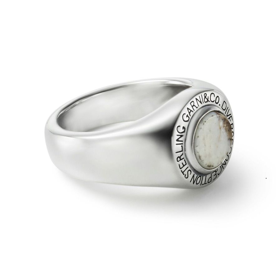 【お取り寄せ注文可能】Round Stone Ring_L(WHITE)