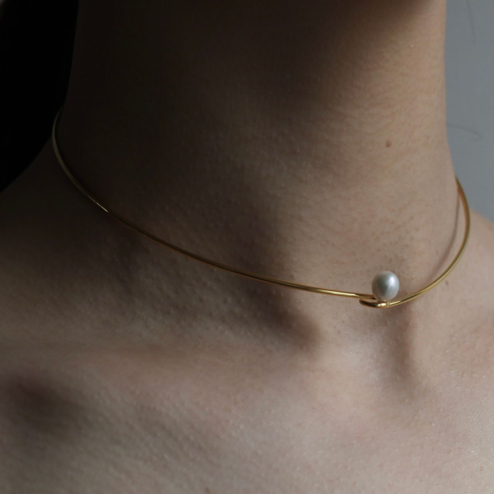 【残り一点】Baroque Pearl Line Choker Necklace