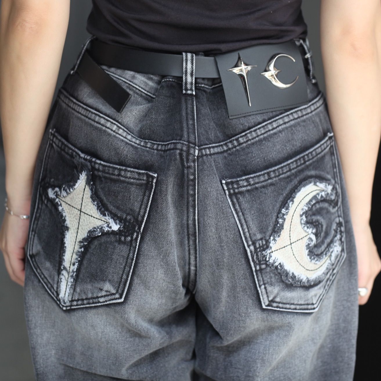 【残り一点】TC Bone Leather Denim Pants