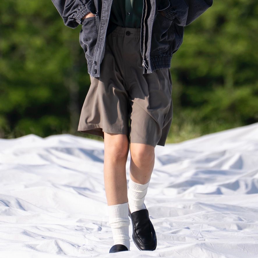 【残り一点】Wool Washer Tropical 2Pleated Easy Shorts