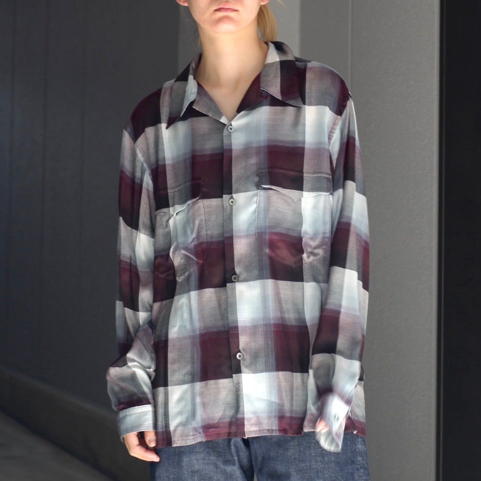 SUGARHILL 22AW OMBRE OPEN-COLLAR SHIRT シャツ | red-village.com