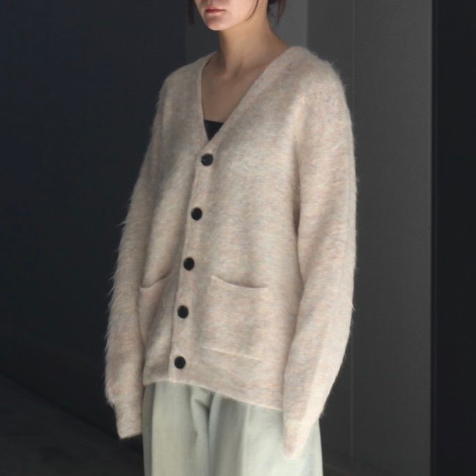 【残りわずか】Kid Mohair Knit V Neck Cardigan