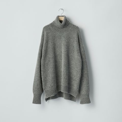 【残り一点】Cashmere/Sable Tweed Knit Turtle Neck LS