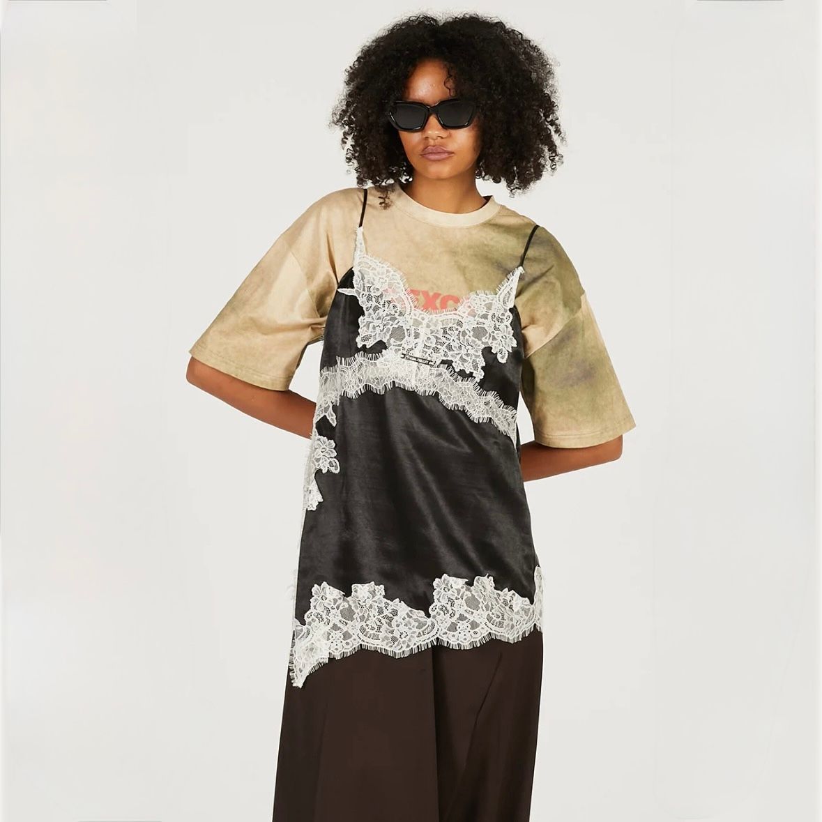 【残り一点】アシンメトリーレースキャミソール