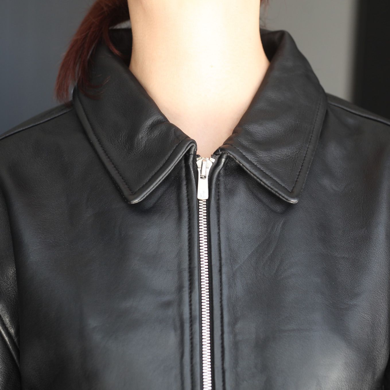 【新品未使用】ENOF leather jacket サイズ01 新作入荷】ZAURAX LEATHER JACKET