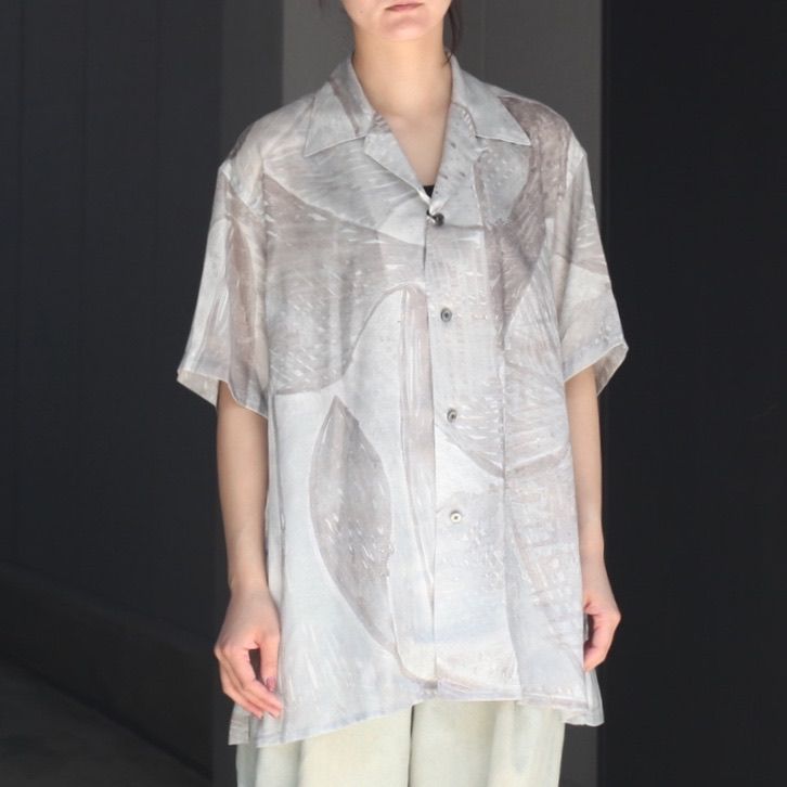 YOKE - 【残り一点】Printed Tencell Open Collar Shirt | ACRMTSM