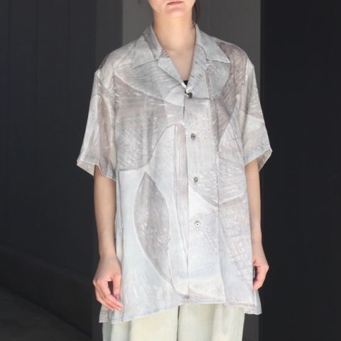 【残り一点】Printed Tencell Open Collar Shirt