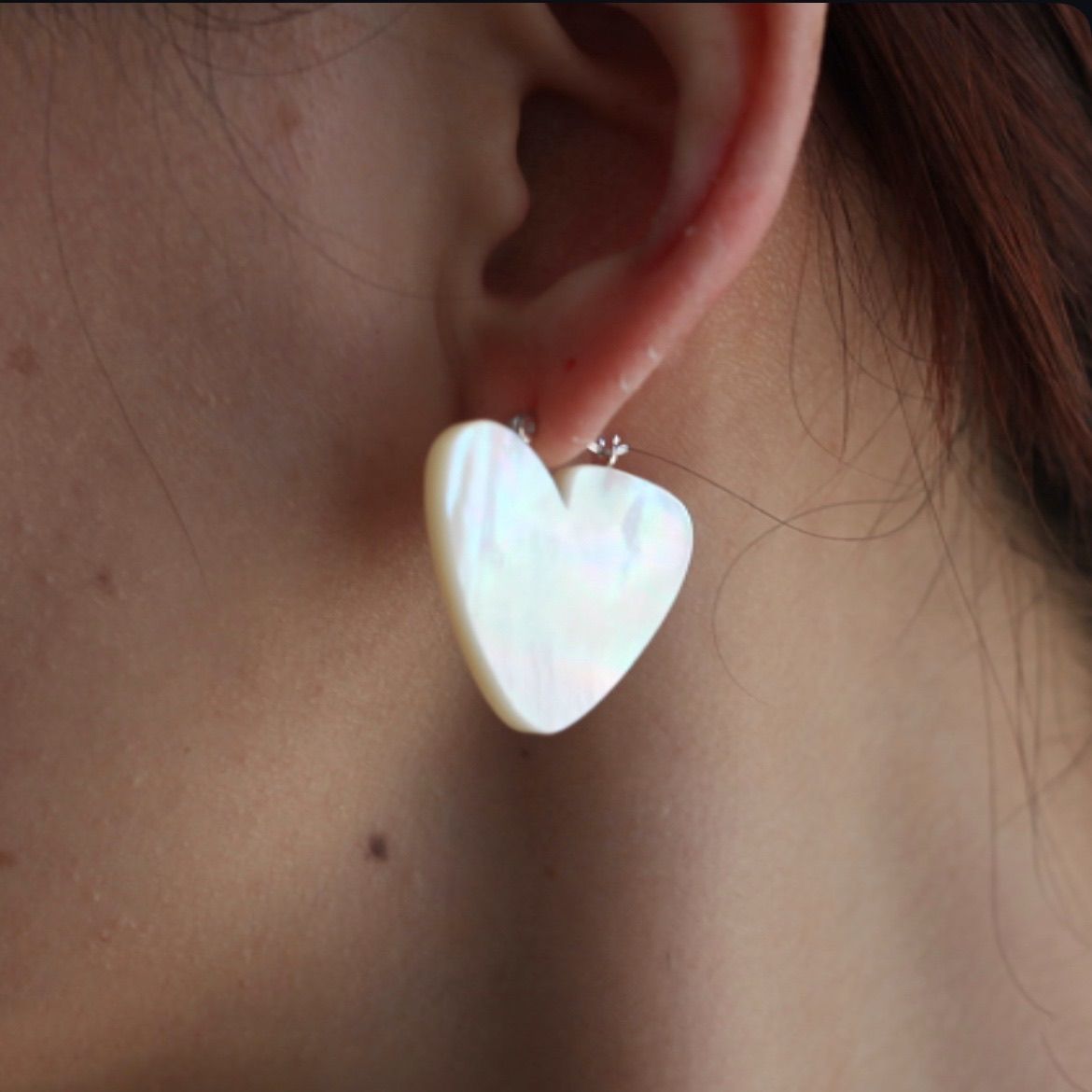 【残り一点】How Raw Heart Plate Earrings(両耳用）