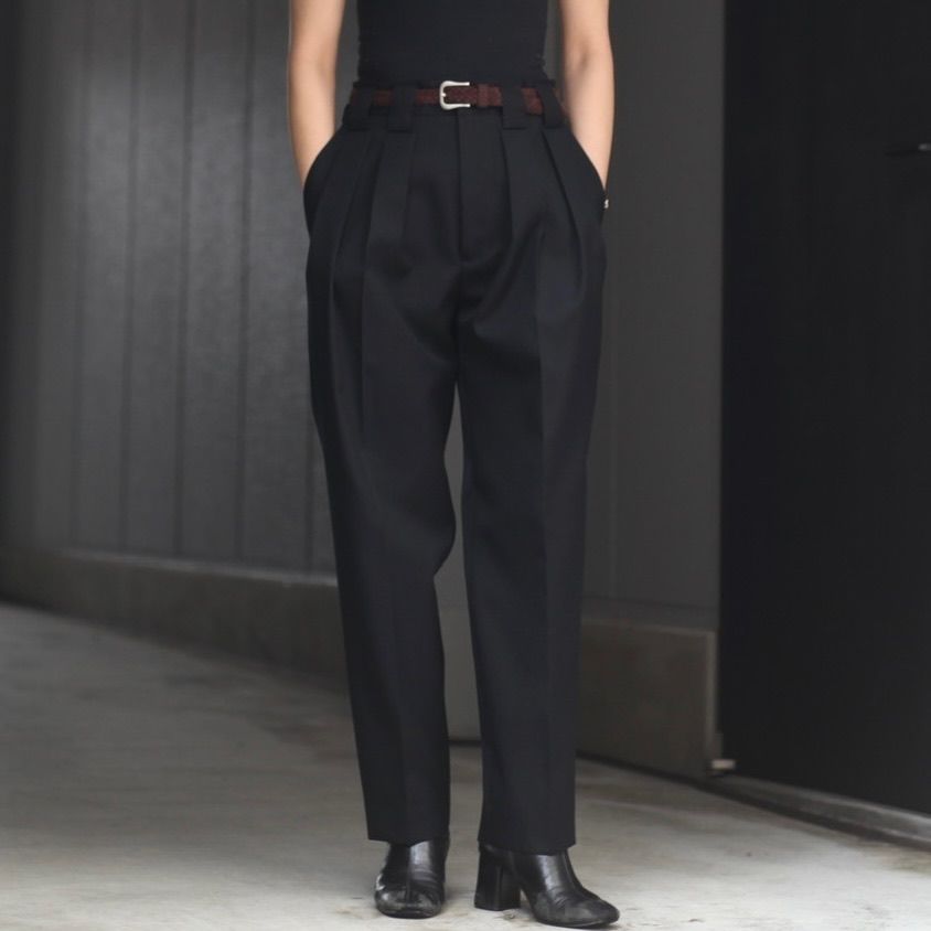 stein 23ss Double Wide Trousers BLACK | gulatilaw.com