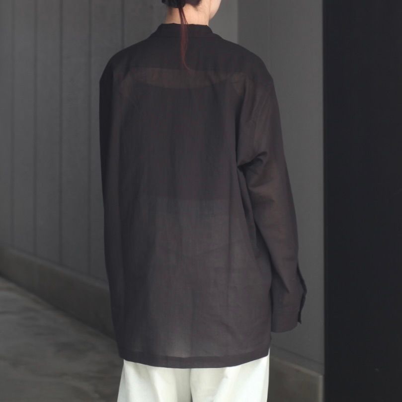 【残り一点】シアーコットンオープンカラーL/Sシャツ