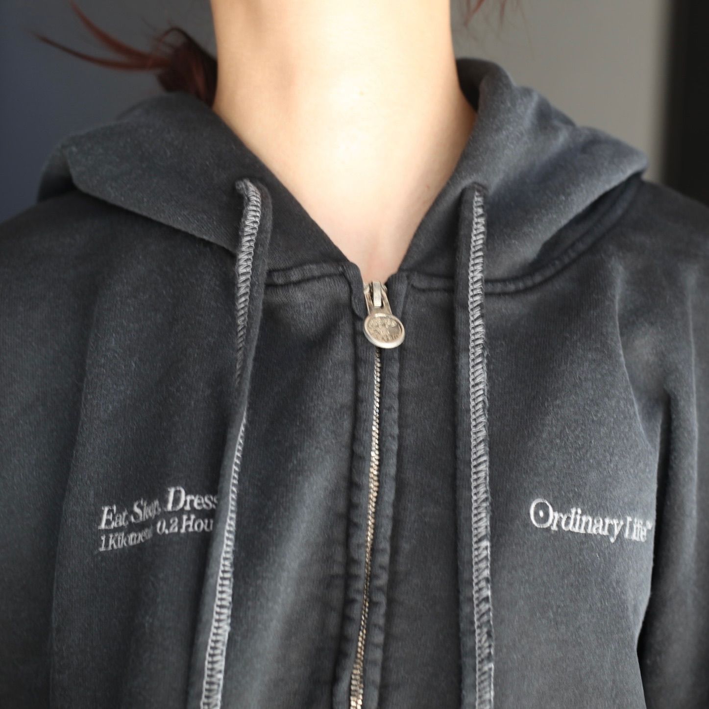 【残り一点】Washed Ordinary Old Style Zip Hoodie