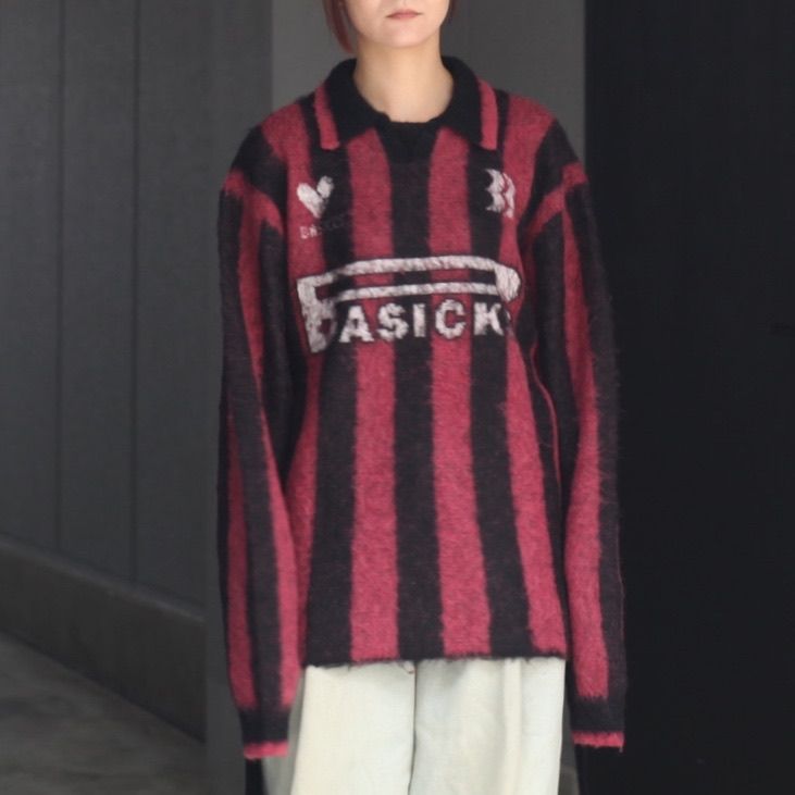 【残り一点】2way Football Stripe Knit