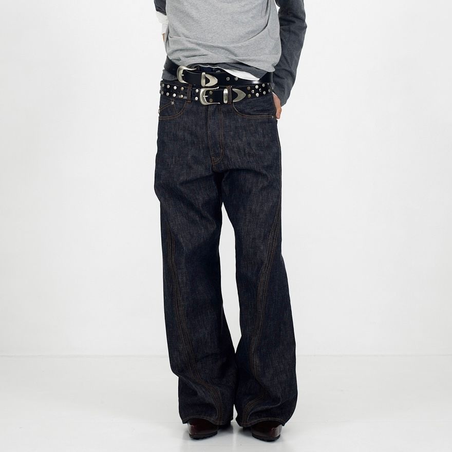 【再販売通知受付可能】3D Twisted Wide Leg Jeans