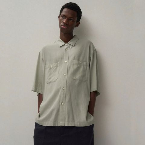 【残り一点】Cotton Silk Viera Loose Fit Half Sleeve Shirt