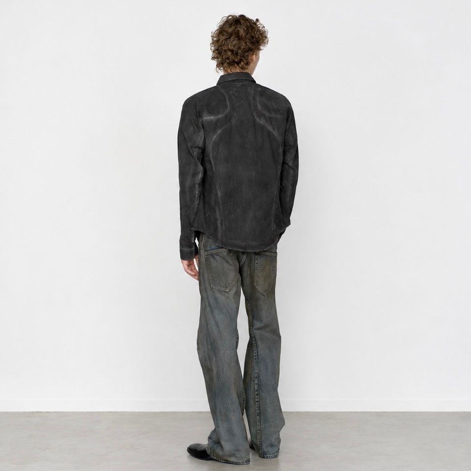 【残り一点】Checkered Panelled Utility Shirt