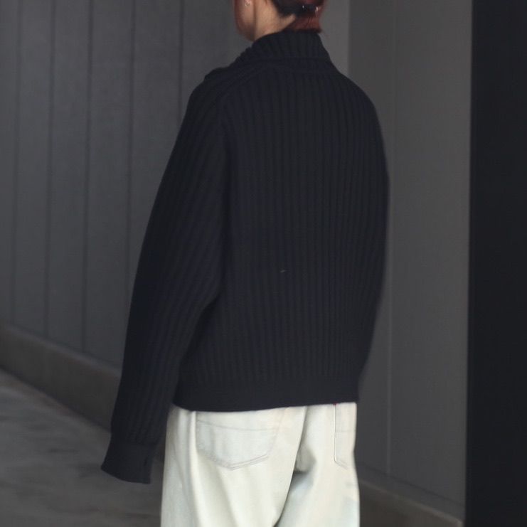 【残り一点】Wide Rib Highneck Zip Cardigan