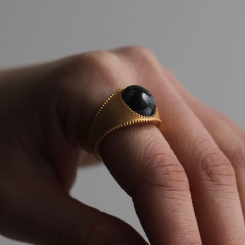 【お取り寄せ注文可能】Signet Ring _艶消し加工(GOLD)