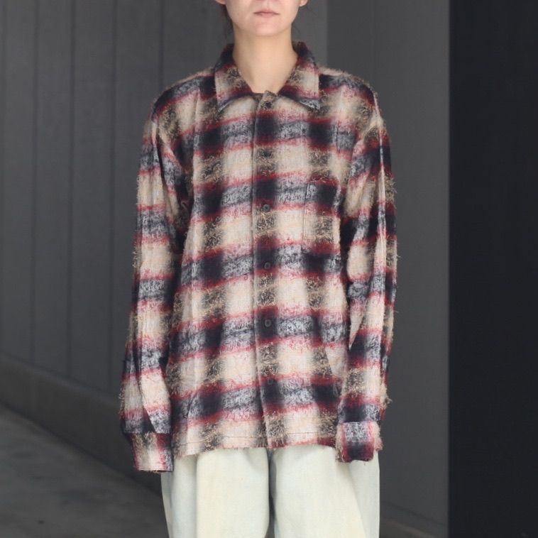 【残り一点】Shaggy Ombre Open Collar Shirt(DRUNK)