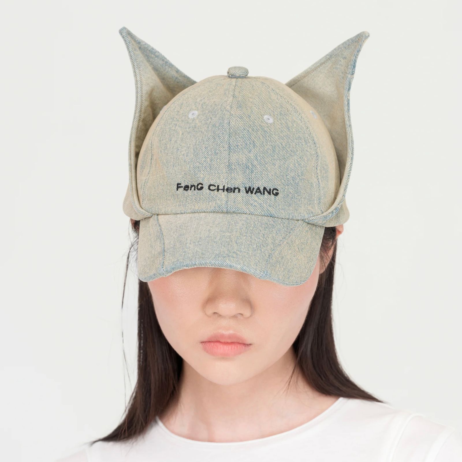【残り一点】Blue Washed Denim Cat Earflap Baseball Cap