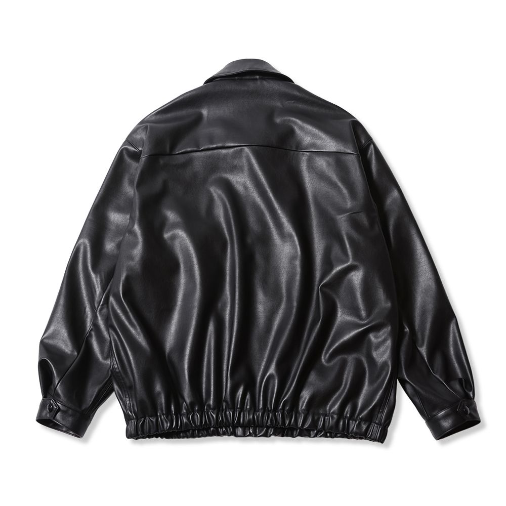 【残り一点】Faux Leather Harrington Jacket