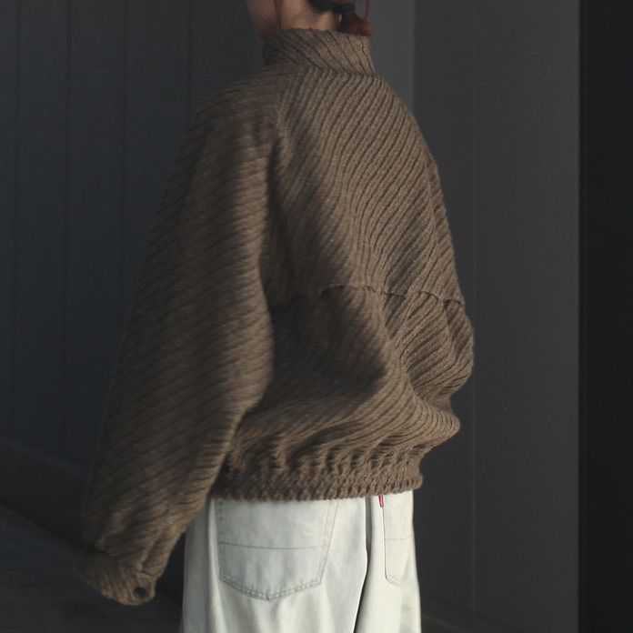 【残り一点】Herringbone Bonding Tweed Harrington Jacket