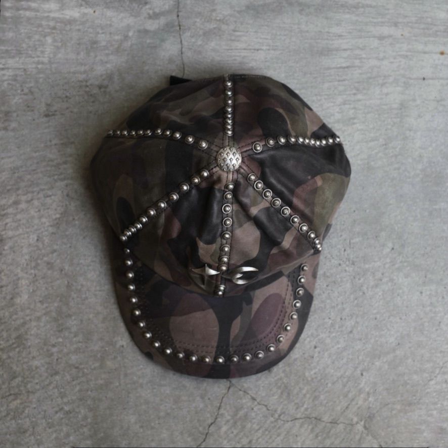 【残り一点】Studded Camo Leather Cap