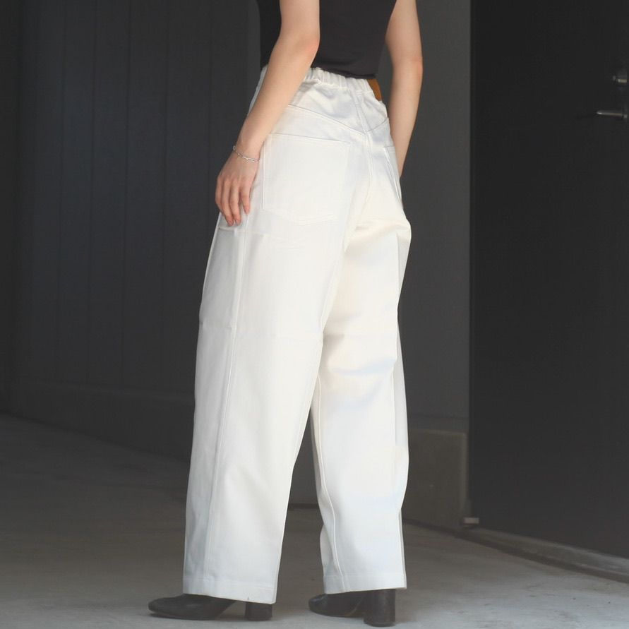 【残りわずか】Wide Denim Slacks(WHITE RIGID)