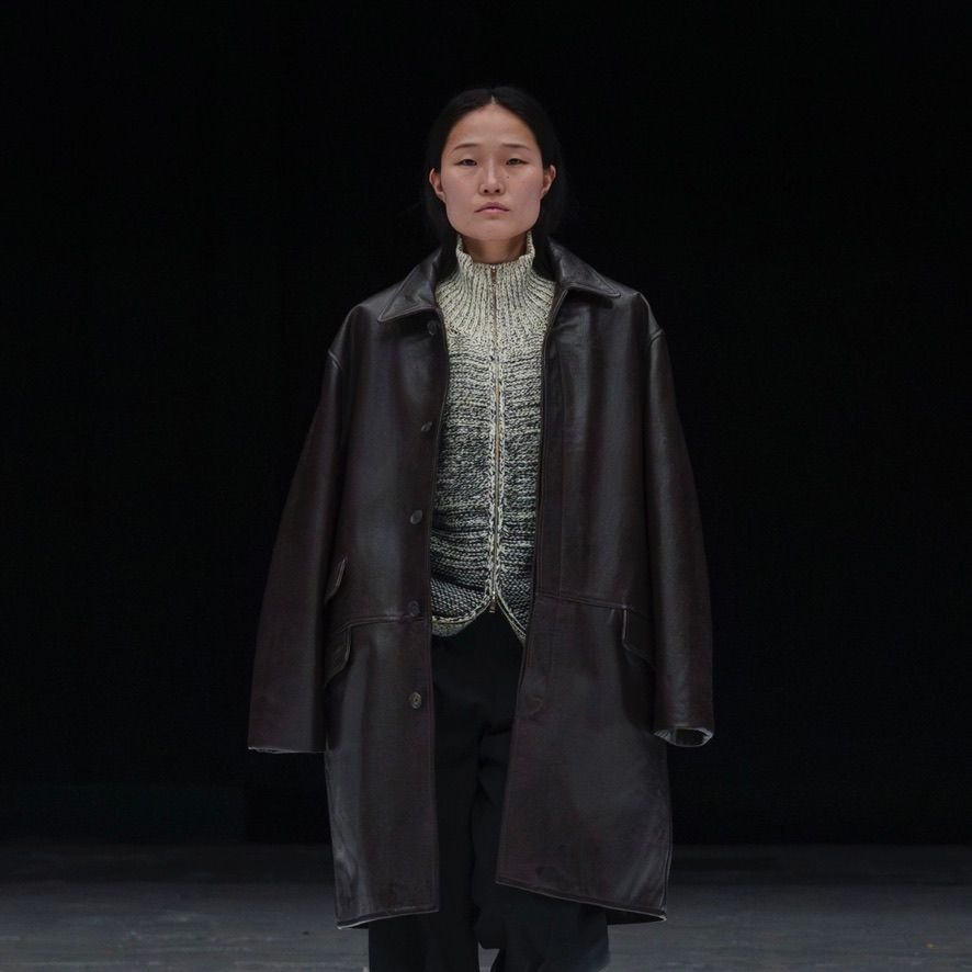 【残り一点】Leather Balmacaan Coat