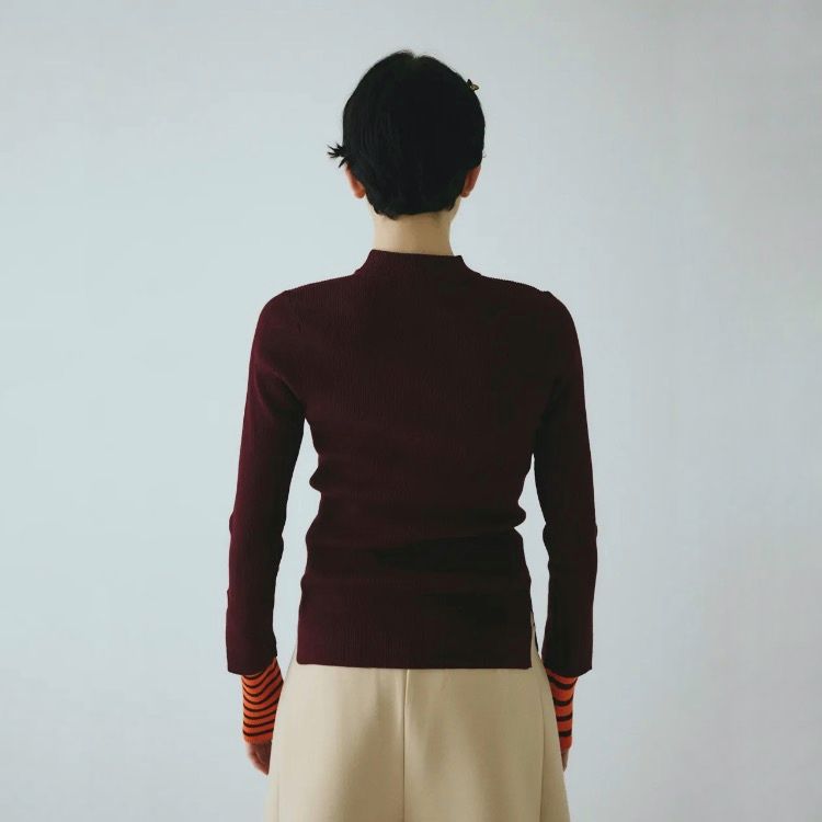 【残り一点】Border Double Cuff Knit Top