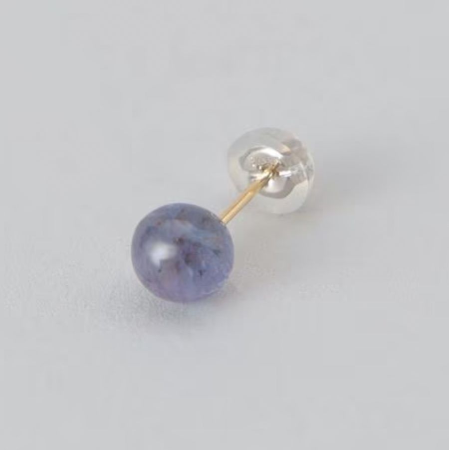 【お取り寄せ注文可能】Rough Stone Blue Zoisite Earrings(両耳用）