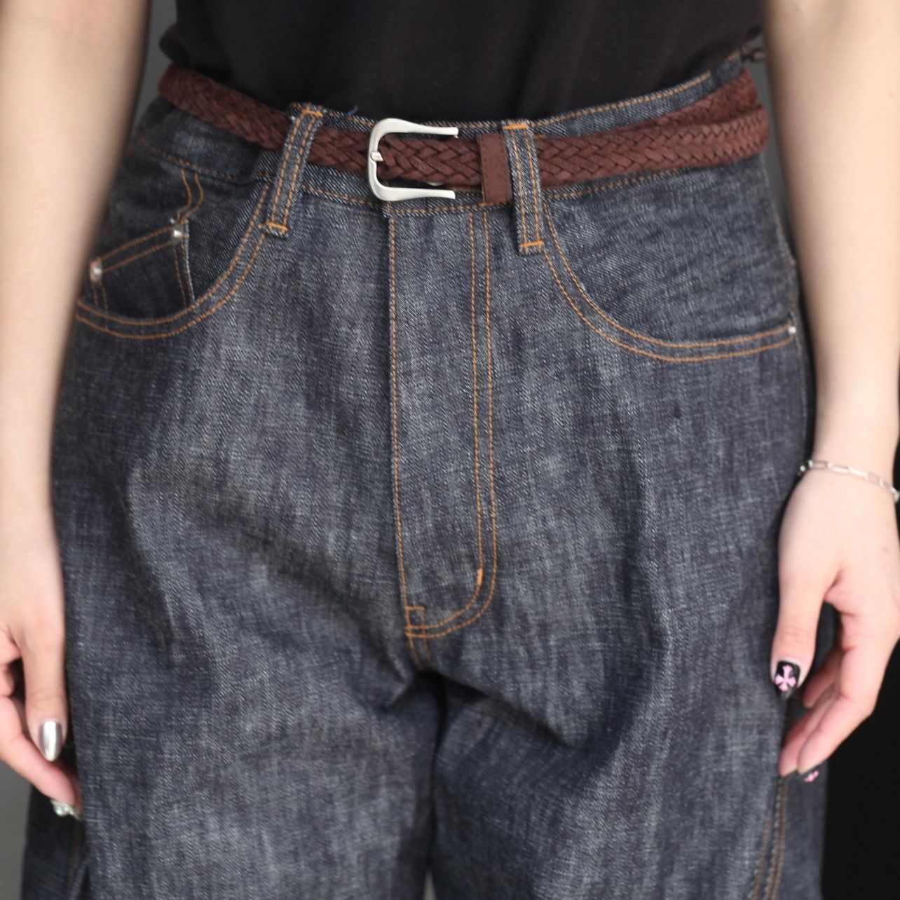 【再販売通知受付可能】3D Twisted Wide Leg Jeans