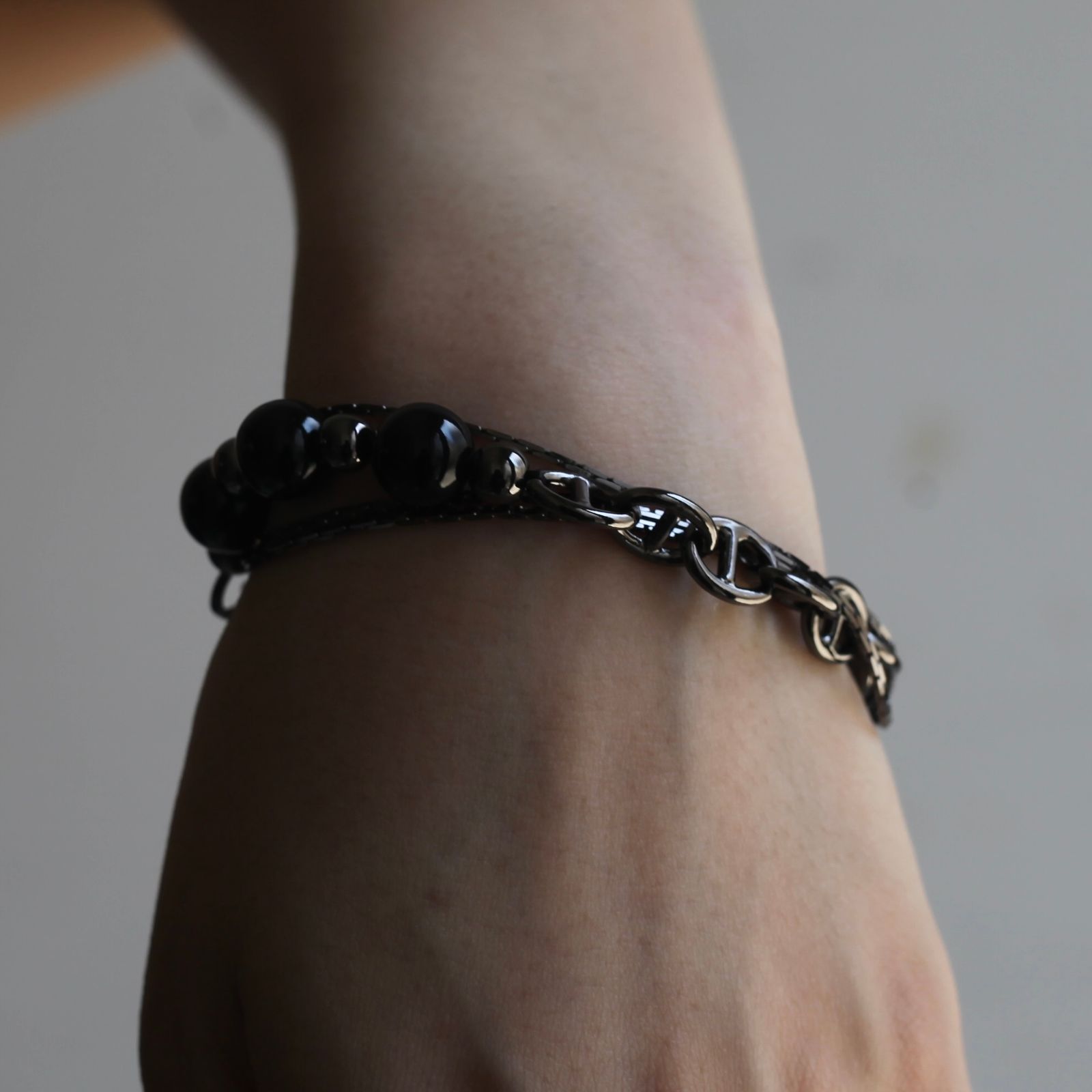 【残り一点】Beads Chain Breacelet_C(BLACK)