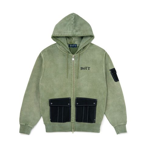 【残り一点】Washed Cargo Pocket Zip Hoodie