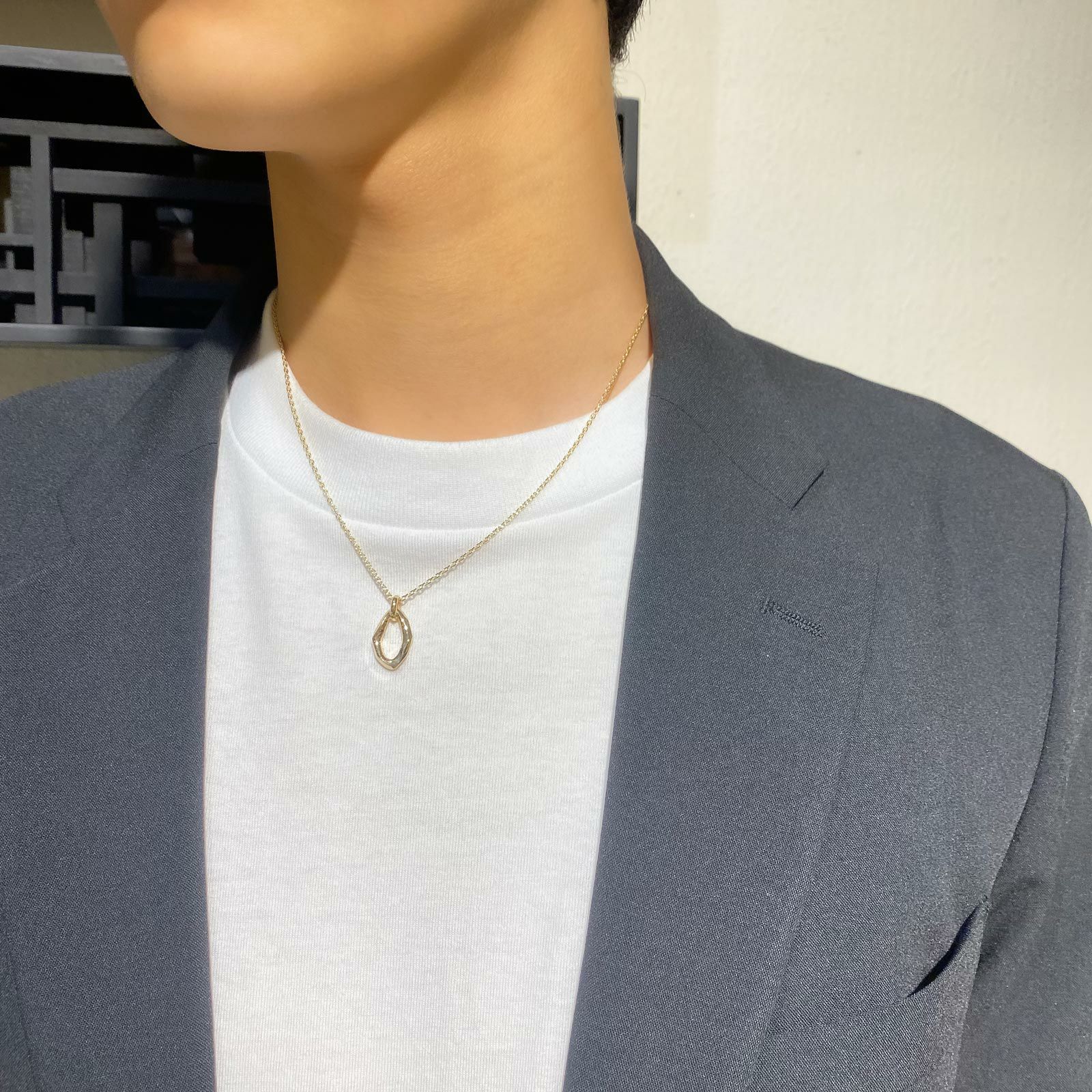 【お取り寄せ注文可能】K10 Crockery Ring Pendant_S(GOLD)