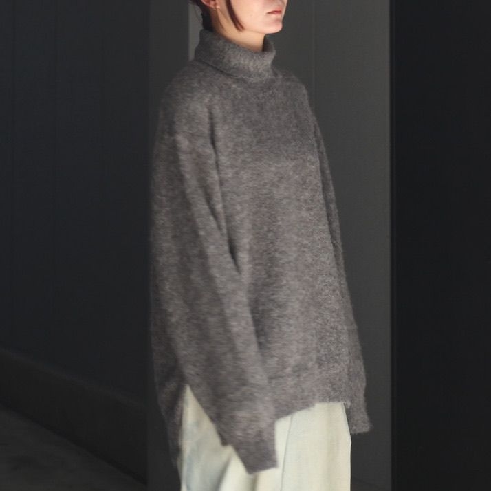 【残り一点】Wool/Alpaca Milled Knit Turtle Neck LS