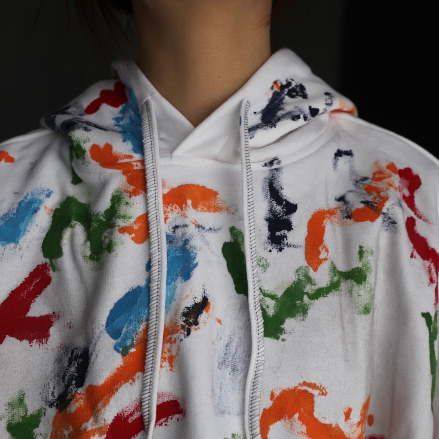 【残り一点】Ordinary Short Giant Hoodie With Hand Painting